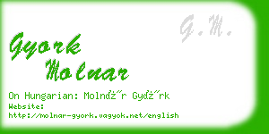 gyork molnar business card